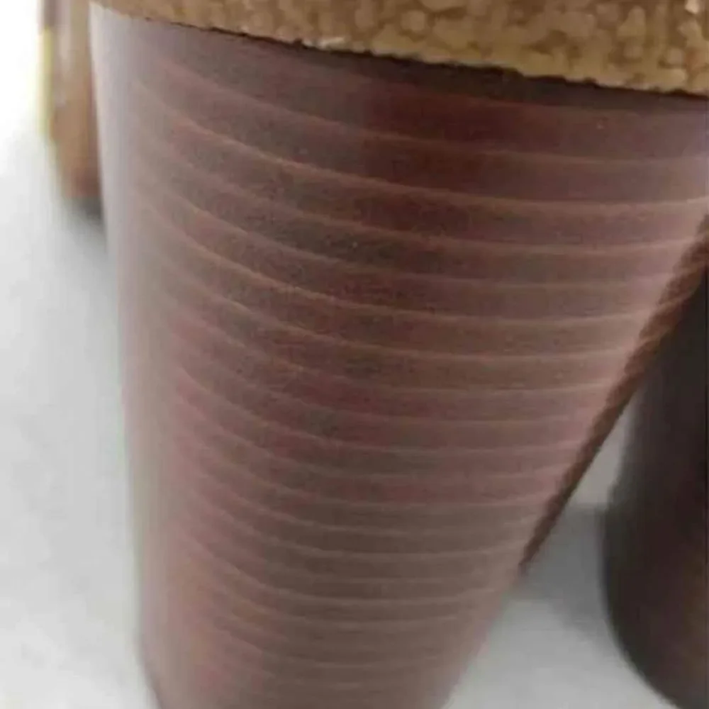 Michael Kors MK Designer Kim Brown Leather Lace Up Block Heel Booties Size US 10 - Picture 6 of 8